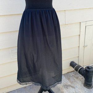 Vintage black jupon petticoat slip DEENA Size L